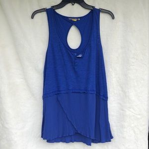 Anthropologie Little Yellow Button Tank - Small